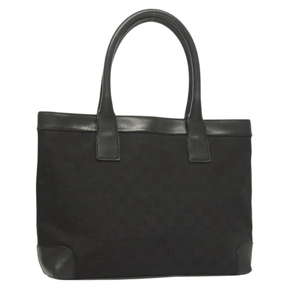 GUCCI GG Canvas Hand Bag Black Gold 002 002 - Picture 1 of 16